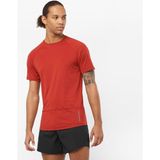 Salomon CROSS RUN Erkek Koşu Tişört RED DAHLIA LC2138800 - Kırmızı - XS