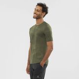 Salomon Essential Seamless T Erkek Siyah Tişört - Yeşil