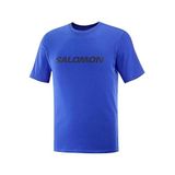 Salomon LOGO PERFORMANCE Erkek Günlük Tişört LC2102400 Mavi