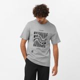 Salomon Running Graphic Erkek Gri Koşu Tişört