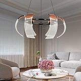 Salon Bitkileri Karlos 6 Li Yuvarlak 7 Watt Ledli Modern Tasarım Oturma Odası Salon Sarkıt Avize Beyaz