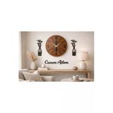 Salon Duvar Saati 40 Cm Çiçekler 30 Cm Canım Ailem Temalı No34