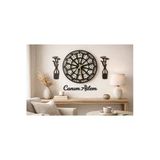 Salon Duvar Saati 40 Cm Çiçekler 30 Cm Canım Ailem Temalı No35