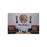 Salon Duvar Saati 40 Cm Çiçekler 30 Cm Kişiye Özel No 1016