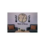 Salon Duvar Saati 40 Cm Çiçekler 30 Cm Kişiye Özel No 1017