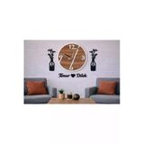 Salon Duvar Saati 40 Cm Çiçekler 30 Cm Kişiye Özel Şık Tasarım No 1005