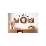 Salon Duvar Saati Modern Ahşap 40 Cm Yaprak Konbinli No30029