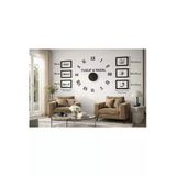 Salon İçin Duvar Saati Seti 6 Li Çerçeve 20*30 Ve Roma Rakamlı Rakamlar 10 Cm Saatmrc Hediye Sepeti No:1067
