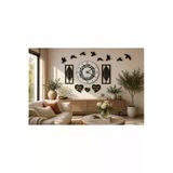 Salon İçin Şık Tasarım Duvar Saati 40 Cm Çiçekler 40 Cm Kuşlar Ve Kalp İçine İsim Yazılabilen No4041