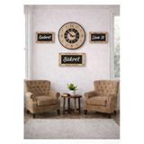 Salon İçin Şık Tasarım Duvar Saatleri Ve 3Lu Sabret Şükret Dua Et Temalı No4008