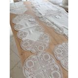 Salon Takımı Çeyizlik Runner Set 5 Parça Keten Ranır Masa Sehpa Konsol Örtüsü Defne