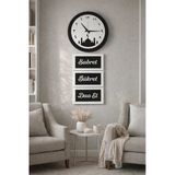 Salon Ve Odalar İçin Tasarlanmış Duvar Saati 40 Cm Dir Çerçeve 20*30 Cm Dir No 27