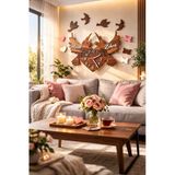 Salon Ve Odalar İçin Tasarlanmış Kuş Temalı Duvar Saati Kişiye Özel No 10039