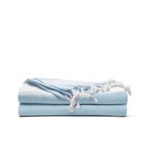 Salt Earth Pamuklu Türk Plaj Havlusu, 2'li Banyo Havlusu Seti, Banyo Havluları, Plaj Temelleri, Spor Havluları, Duş ve Havuz için Hızlı Kuruyan Havlu, Hafif, Herkes İçin Büyük Banyo Havlusu (Aqua)