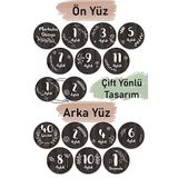 SaltanArt 12 Aylık Ahşap Plak Seti Bebek Aylık Fotoğraf Kartları Bebek Hediyelik Hatıra Kartı Çok Renkli SaltanArtNM181