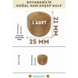 SaltanArt Ahşap Kulp Lüks Country Mutfak Mobilya Dolap Çekmece Kulbu - Boncuk 1 Adet - Ahşap Rengi