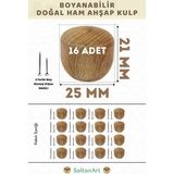SaltanArt Ahşap Kulp Lüks Country Mutfak Mobilya Dolap Çekmece Kulbu - Boncuk 16 Adet - Ahşap Rengi