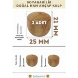 SaltanArt Ahşap Kulp Lüks Country Mutfak Mobilya Dolap Çekmece Kulbu - Boncuk 2 Adet - Ahşap Rengi