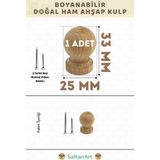 SaltanArt Ahşap Kulp Lüks Country Mutfak Mobilya Dolap Çekmece Kulbu - Mini Top 1 Adet - Ahşap Rengi