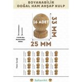 SaltanArt Ahşap Kulp Lüks Country Mutfak Mobilya Dolap Çekmece Kulbu - Mini Top 16 Adet - Ahşap Rengi