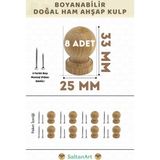SaltanArt Ahşap Kulp Lüks Country Mutfak Mobilya Dolap Çekmece Kulbu - Mini Top 8 Adet - Ahşap Rengi