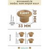 SaltanArt Ahşap Kulp Lüks Country Mutfak Mobilya Dolap Çekmece Kulbu - Oval 4 Adet - Ahşap Rengi