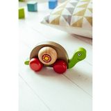 SaltanArt Ahşap Oyuncak Kaplumbağa Renkli Doğal Masif Ahşap Tosbağa Bebek Çocuk Oyuncağı - Ahşap Desenli