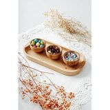 SaltanArt Ahşap Seren Kayık Tabak Doğal Ahşap Sunum Tabağı 25cm SaltanArtNM128