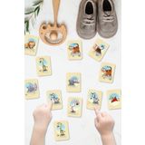 SaltanArt Hayvanları Öğreniyorum Ahşap Eşleştirme Kartları Hafıza Zeka Oyunu Ahşap Eğitici Puzzle