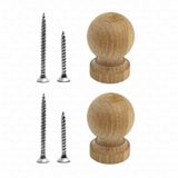 SaltanArt Naturel Doğal Ahşap Dolap Mobilya Çocuk Odası Mutfak Kapı Çekmece Kulpu (Mini Top, Adet, 2)