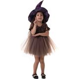 Saltare Kız Çocuk Cadı Elbise Halloween Brown Flowers Tutu Dress - 4 - 5 Yaş - 0-Kahverengi