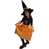 Saltare Kız Çocuk Halloween Turuncu Siyah Cadı Elbise Kostüm Parti Cadılar Bayramı Fuuny Spooky Pumpkin Tutu Gown - 5 - 6 Yaş - Siyah Turuncu