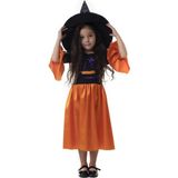 Saltare Kız Çocuk Halloween Turuncu Siyah Cadı Elbise Withc Kostümü Party - 01-Turuncu - 5 - 6 Yaş