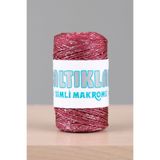 SALTIKLAR Makrome Ipi Simli 100gr 3mm - Premium Simli Makrome Ipi Bordo Sg-1560