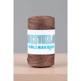 SALTIKLAR Makrome Ipi Simli 100gr 3mm - Premium Simli Makrome Ipi Kahverengi Rs-2080
