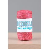 SALTIKLAR Makrome Ipi Simli 100gr 3mm - Premium Simli Makrome Ipi Kırmızı Sg-100