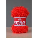 SALTIKLAR Premium Yumoş Sakallı Örgü Ipi Tüylü Ip Sakallı Ip 100gr/140m A Kalite Açık Kırmızı-25