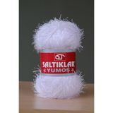 SALTIKLAR Premium Yumoş Sakallı Örgü Ipi Tüylü Ip Sakallı Ip 100gr/140m A Kalite Optik Beyaz