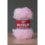 SALTIKLAR Premium Yumoş Sakallı Örgü Ipi Tüylü Ip Sakallı Ip 100gr/140m A Kalite Toz Pembe-13