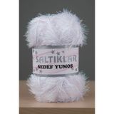 SALTIKLAR Sedef Simli Yumoş Premium Simli Sakallı Ip 100g/110m Optik Beyaz
