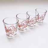 Salute Yazılı 12'li Shot Bardağı - Kırmızı - 45 cc