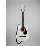 Salvador YNK2003C 4/4 Klasik Gitar Kesik Kasa Cutaway Sap Ayarlı (Pedli Kılıf, Kapo, Pickguard, Gitar Askısı) - Beyaz