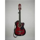 Salvador YNK2003C 4/4 Klasik Gitar Kesik Kasa Cutaway Sap Ayarlı (Pedli Kılıf, Kapo, Pickguard, Gitar Askısı) - Kırmızı