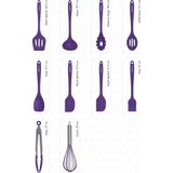 Salvatore 10 Parça Mor Isıya Dayanıklı Yanmaz Yapışmaz Silikon Spatula Seti - VLT1156 - 0 - 1 lt
