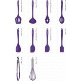 Salvatore 10 Parça Mor Isıya Dayanıklı Yanmaz Yapışmaz Silikon Spatula Seti - VLT1156 - Çok Renkli - Standart