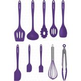 Salvatore 10 Parça Mor Isıya Dayanıklı Yanmaz Yapışmaz Silikon Spatula Seti - VLT1156