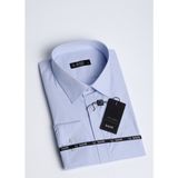 Salve Erkek %100 Pamuk Slim Fit Armürlü Klasik Mavi Gömlek 22121 - XL - 05M-Mavi