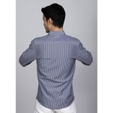 Salve Erkek Slim Fit Lacivert Çizgili Gömlek 22106 - XL - 02L-Lacivert
