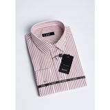 SALVE Pamuk Slim Fit Kırmızı Çizgili Casual Gömlek 22124 - 2XL