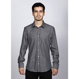 Salve Pamuk Slim Fit Premium Serisi Çizgili Klasik Gömlek 22126 - 2XL - Siyah - Beyaz
